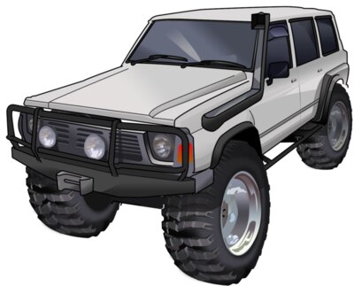 NISSAN PATROL GQ WAGON MUD  WHITE 